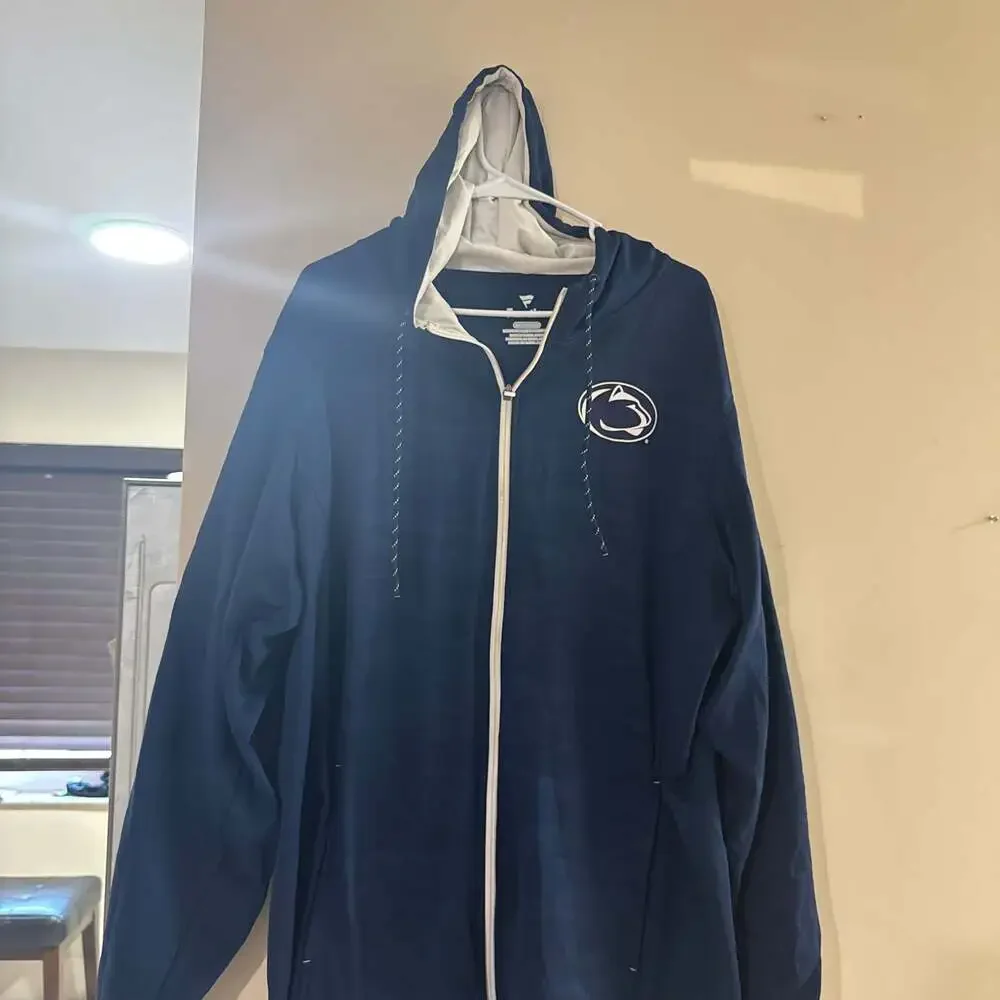 Penn State Nittany Lions Fanatics Men's 2XL Navy Blue Full-Zip Hooded Lightweigh